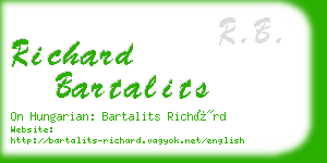 richard bartalits business card